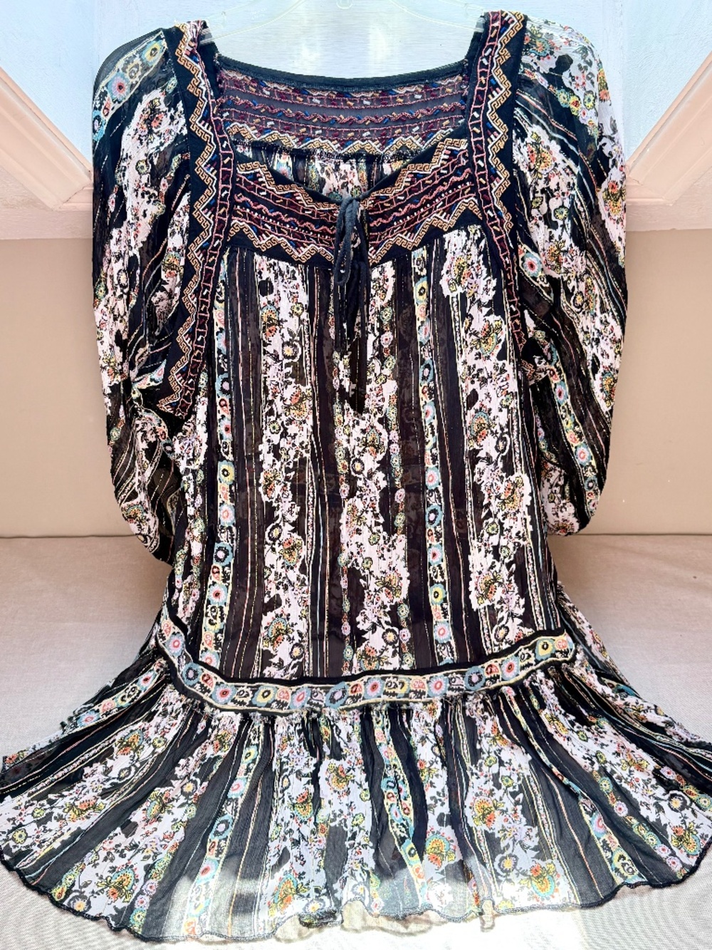 Free People Dance Magic Tunic Top Boho Gypsy Festival Size XS